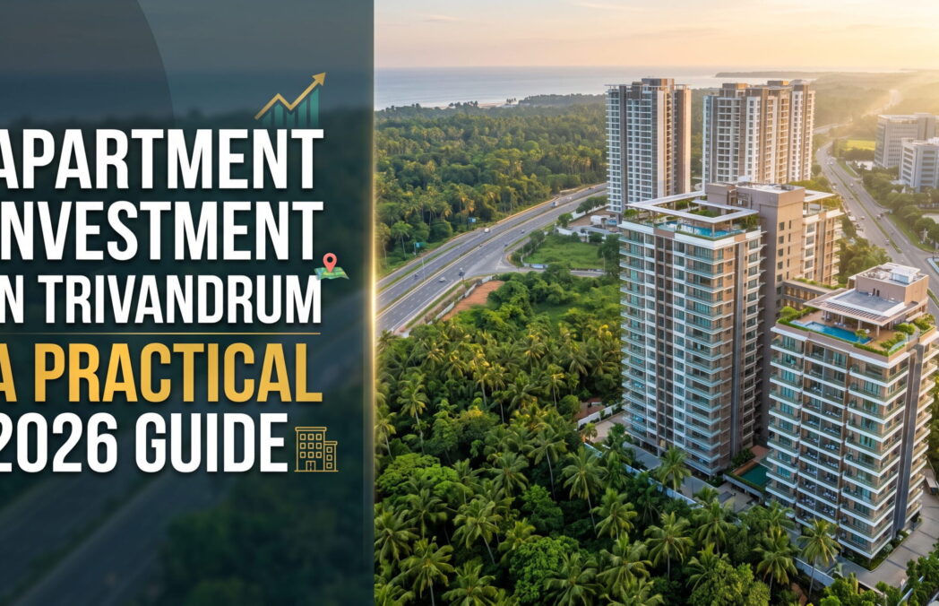 Apartment towers in Trivandrum among green trees, cover image for the 2026 investment guide