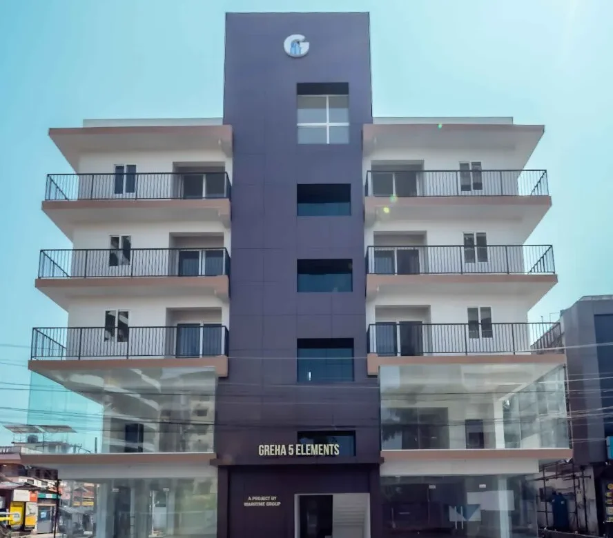 Five Element apartment building at Panampilly Nagar, Kochi: front view